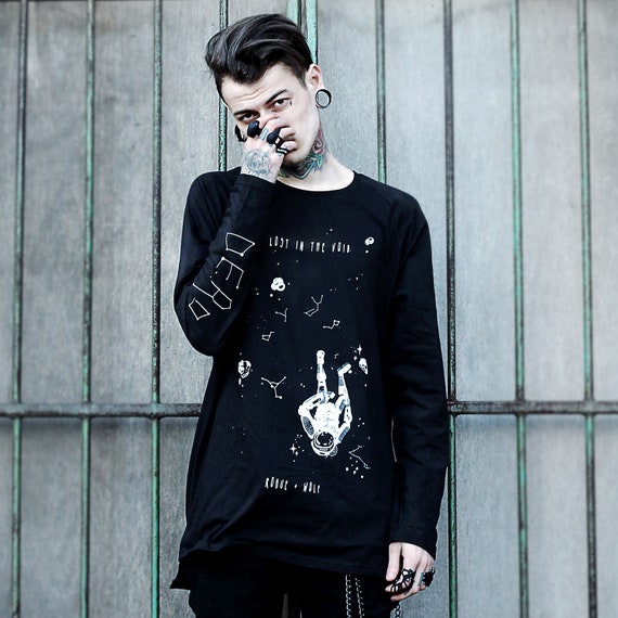 トップス melt the lady gothic long T-shirts Goth Female Tee Aesthetic Loose Women T-Shirt Punk Dark