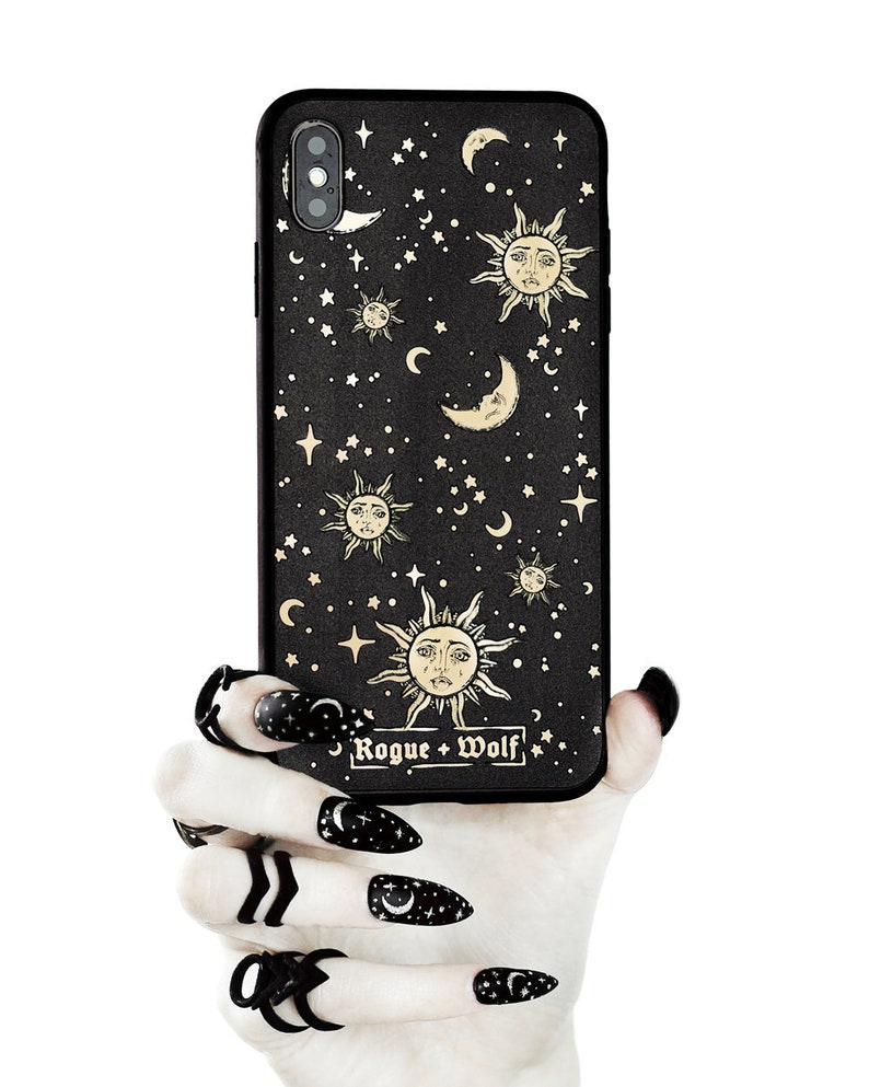 Celestial Mirror Gold Phone Case Compatible with iPhone 11 Pro/11 Pro Max/6/7/8/8+/X/XS/XR/XS Max and Galaxy S10/S10+/S9/S9+ by Rogue + Wolf 