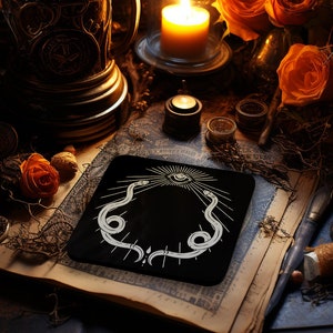 Mystic Vipers Coaster - Gothic Style Addition to Your Alternative Fashion Lifestyle - On Demand Eco-friendly Sustainable Product