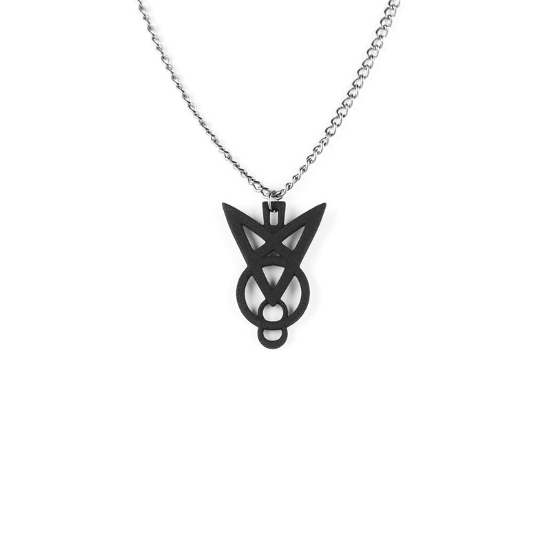 Sigil of Dominance Necklace in Black With Ritualistic Lines | Etsy