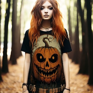 OMG! Tee Dress - Gothic Dark Academia Witchy Alt Style Halloween Grunge Occult T-shirt Dress
