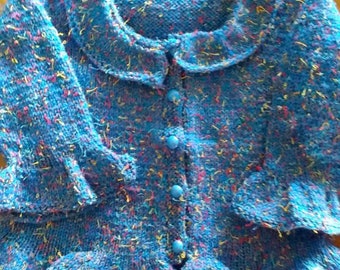 Hand-knitted cardigan "Peacock".