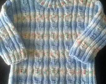 Blue Stripes Aran sweater.