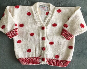Red Polkadots and Stripes cardigan