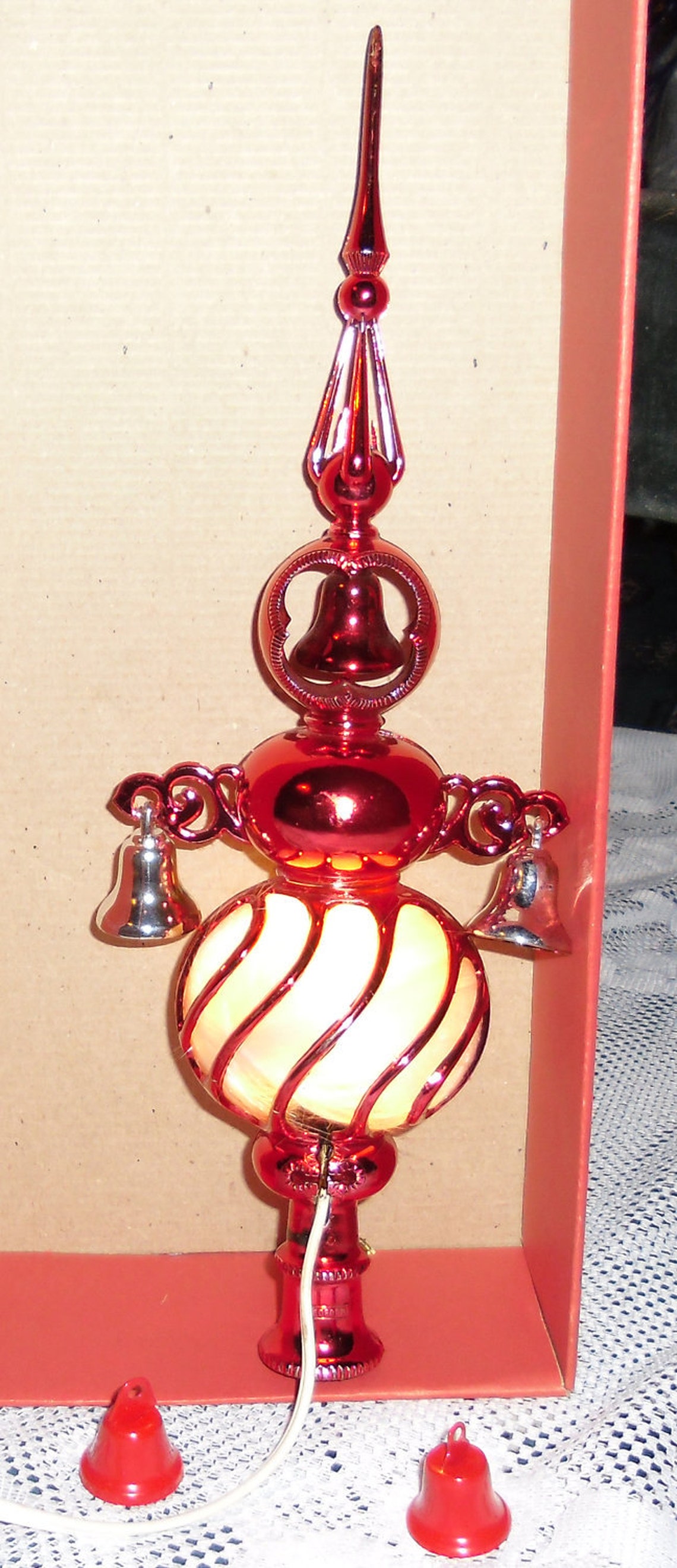 Vintage Christmas Tree Topper / Bradford Novelty Red Etsy