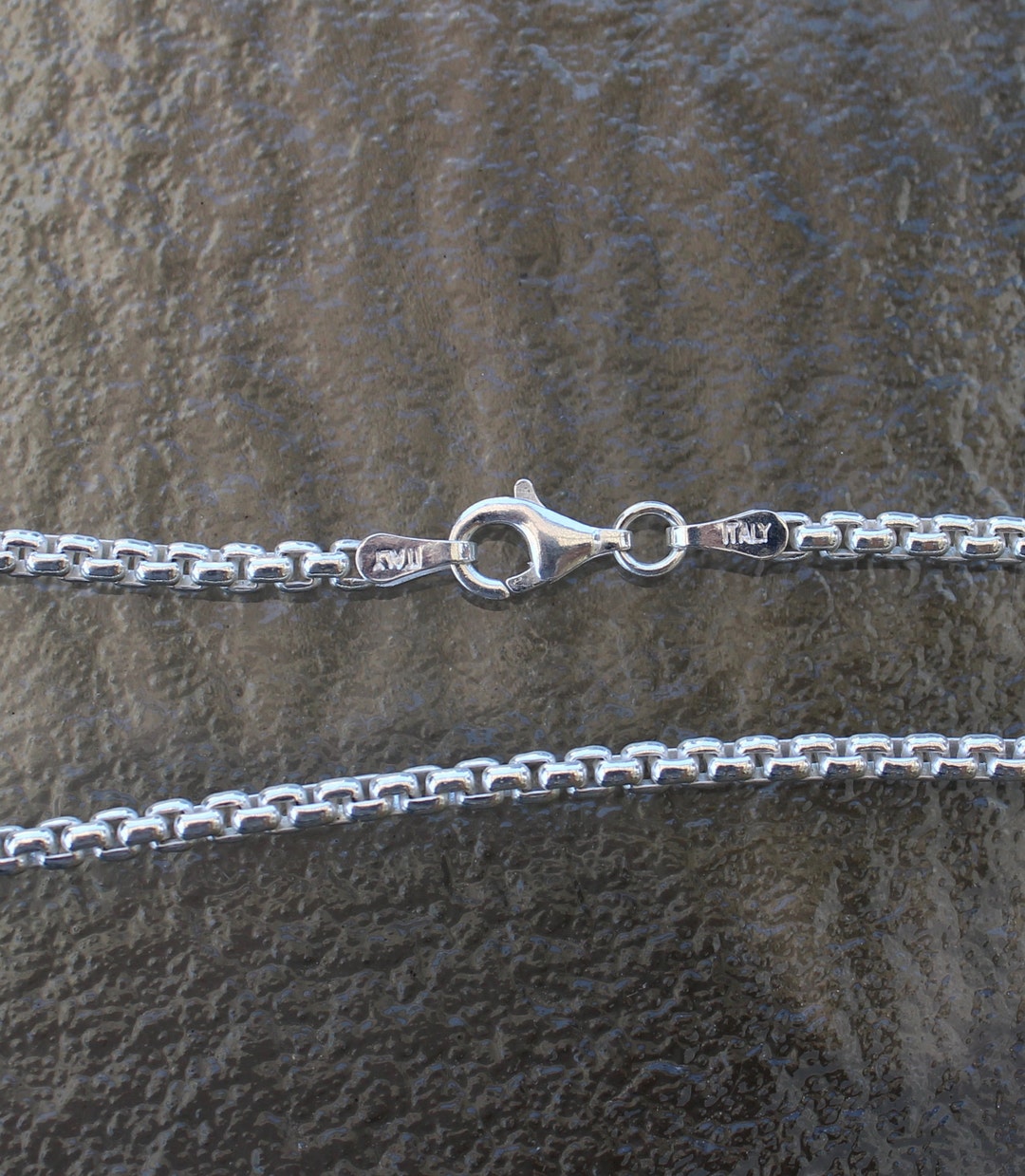 20 Inch 2.2mm Round Box Chain Italian Sterling Silver Chain Necklace ...