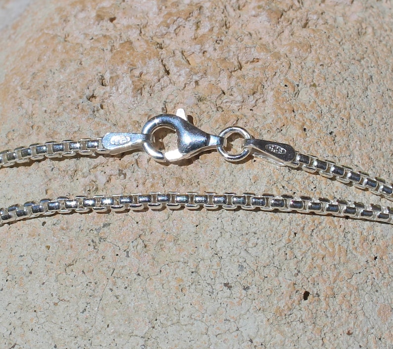 24 inch 1.8mm Round Box Chain Italian Sterling Silver Chain Necklace with Sterling Lobster Claw Clasp