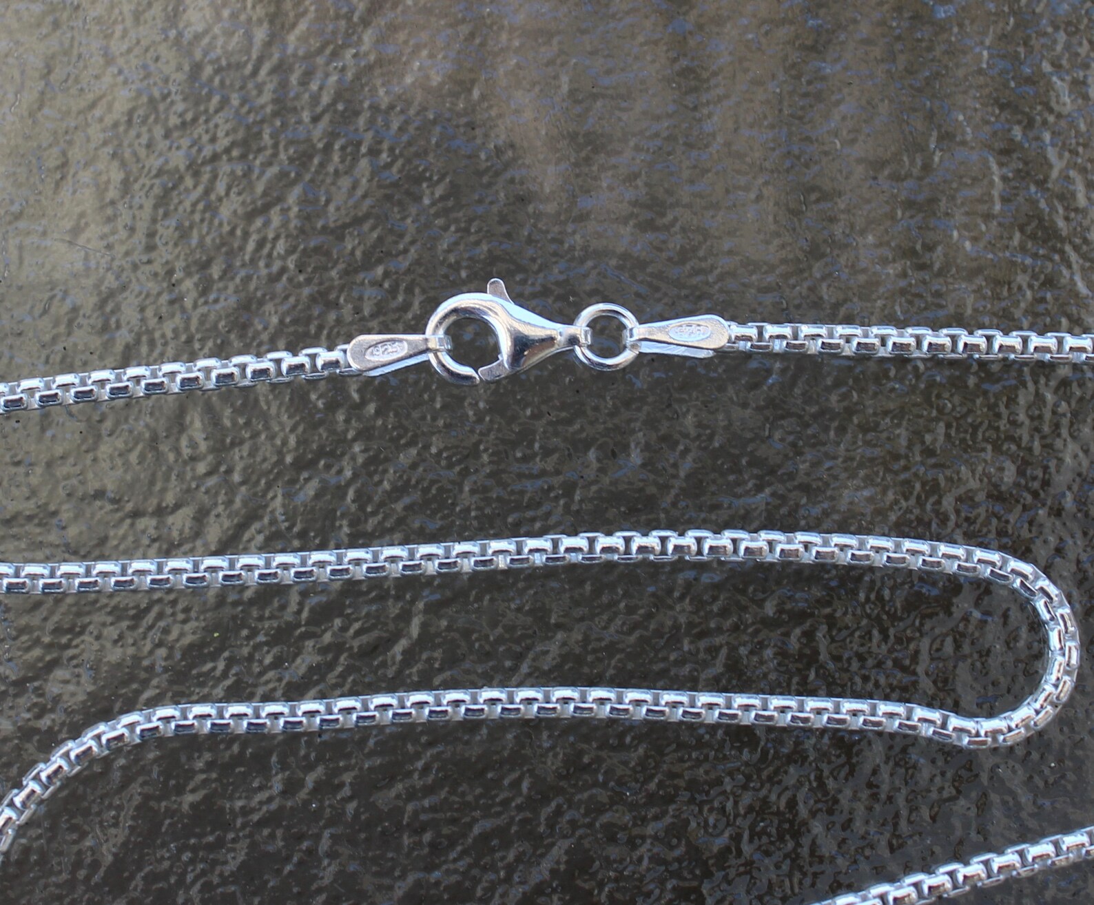 20 Inch 2.2mm Round Box Chain Italian Sterling Silver Chain Necklace ...