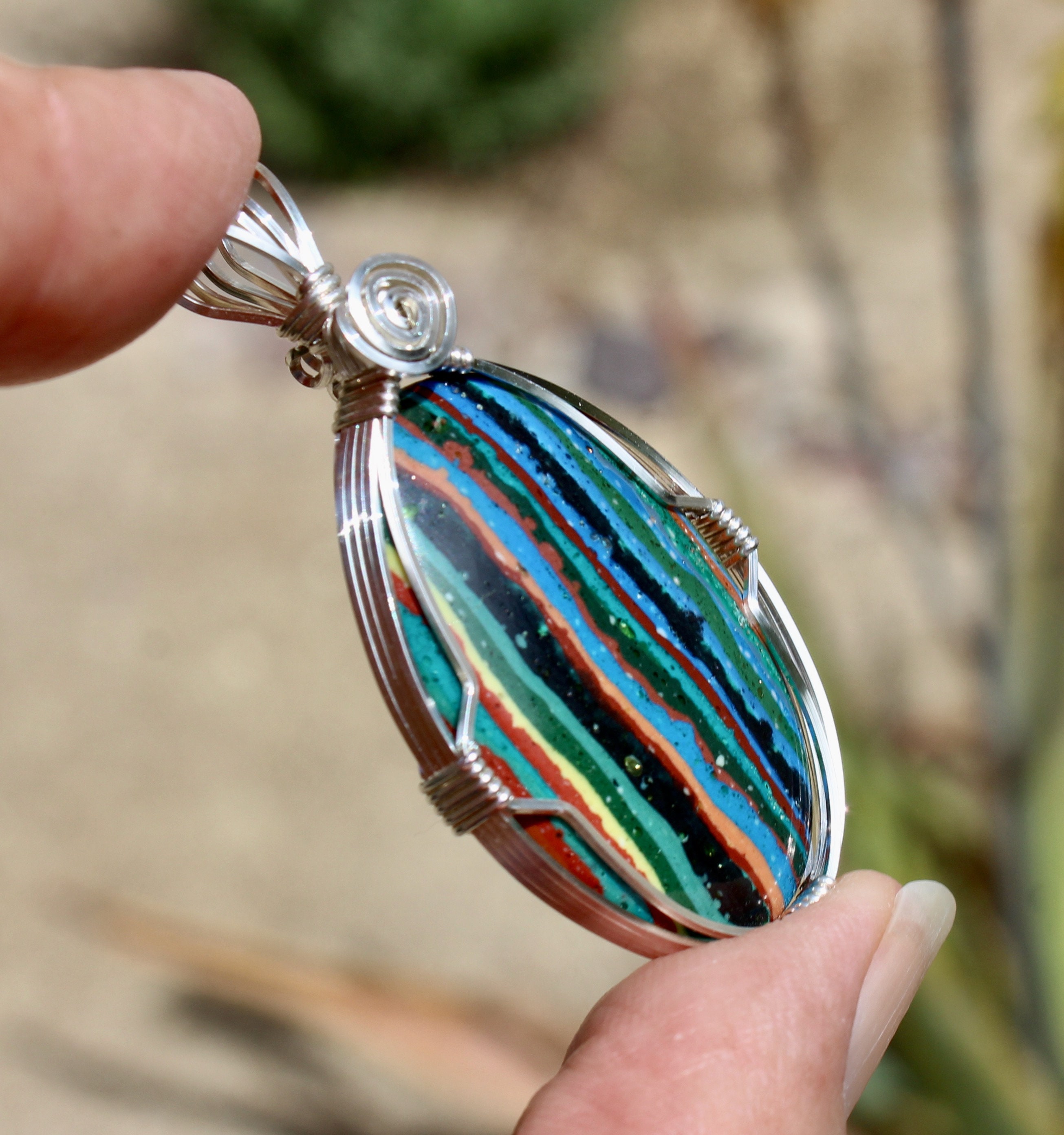 Rainbow calsilica deals jewelry
