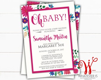 Oh Baby! Floral Baby Shower Invitation | Floral Baby Shower | Colorful Floral Baby Shower | Colorful Flowers Baby Shower | Printed | DIY