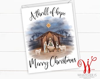 A Thrill of Hope Christmas Cards | Nativity Christmas | Christmas Greeting | Greeting Card | Set of 12 Cards