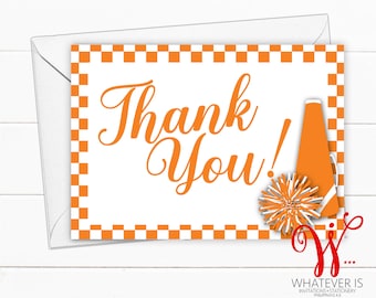 Cheerleading Baby Shower Thank You Cards | Orange and White Cheerleading | Girl Baby Shower Thank You Cards | Tennessee Cheerleading | Vols