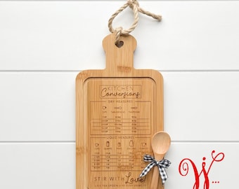 Kitchen Conversion Mini Cutting Board | Gift for Mom | Cooking Gifts | Kitchen Decor | Gift for Her | Tiered Tray Decor | Mini Charcuterie