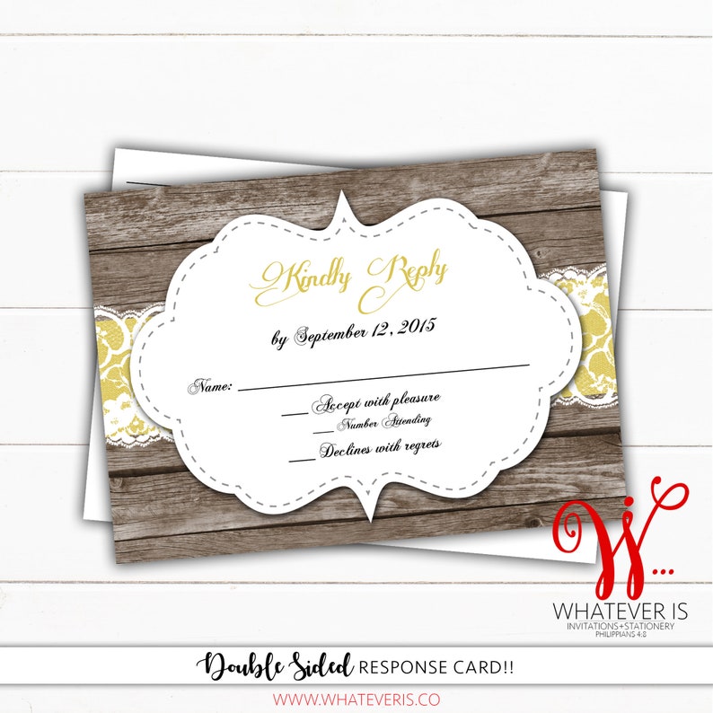 Rustic Anniversary Invitation Bundle 50th Anniversary Anniversary Invitation and Response Card RSVP Card Rustic Gold Anniversary afbeelding 7