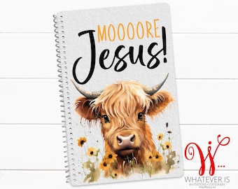 Cows and Sunflowers | 52 Week Sermon Notes Book | Church Notes Book | Bible Study Notebook | Women's Bible Study Notebook | Bible Journaling