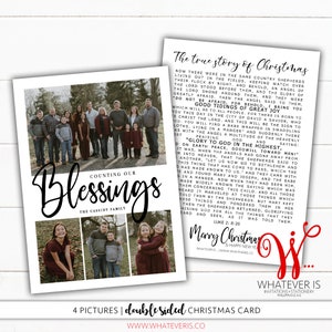 Christmas Photo Card | Family Picture Christmas Card | Luke 2 Christmas Card | Christian Christmas Card | Counting our Blessings Christmas