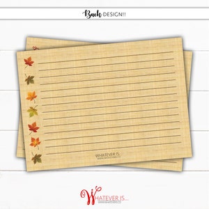 5x7 Fall In Love Recipe Card Fall in Love Themed Recipe Card Autumn Recipe Card Fall Bridal Shower Recipe Card Bridal Shower image 2