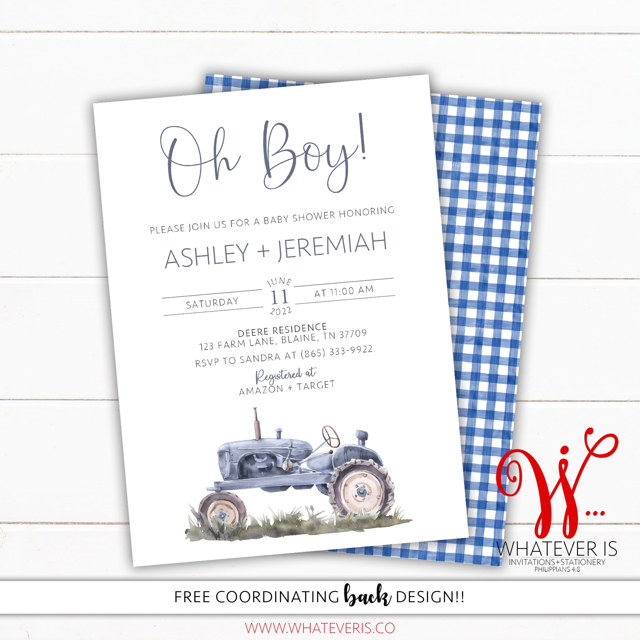 Blue Tractor Baby Shower Invitation | Tractor Baby Shower | Tractor  Invitation | Farm Baby Shower Invitation | Farm Baby | Oh Boy Tractor - Etsy, image size:2100x2100