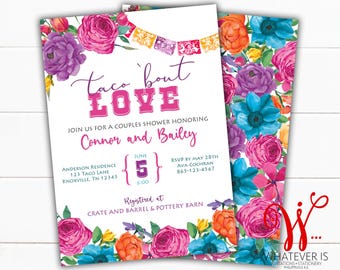 Taco Bout Love Bridal Shower Invitation: Fiesta Theme (Printed and Printable File)
