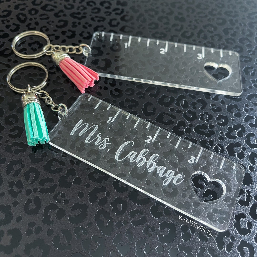 Personalized Ruler Keychain Teacher Keychain Teacher Appreciation Gift