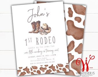 First Rodeo Birthday Invitation | Western Cowboy Party