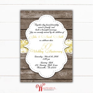 Rustic Anniversary Invitation Bundle 50th Anniversary Anniversary Invitation and Response Card RSVP Card Rustic Gold Anniversary image 4