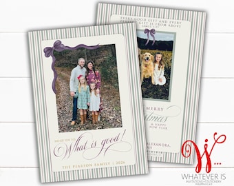 Hold on to What is Good Christmas Photo Card, Christian Christmas Card, Family Christmas Card, Religious Holiday Card, Personalized
