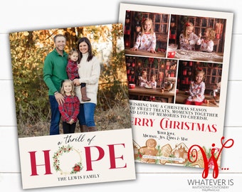 A Thrill of Hope Gingerbread Christmas Card | Family Picture Christmas Card | Gingerbread Christmas Card | Simple Christmas Card