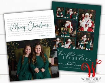Christmas Photo Card | Christian Christmas Card | Christmas Blessing Christmas Card | Simple Christmas Card | The Christmas Story | Luke 2