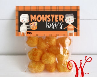 Monster Kisses Christian Halloween Treat Bag | Halloween Treats for Kids | Halloween Gift | Halloween Goodie Bags | Halloween School Treats