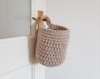 Beige wall hanging basket