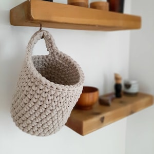 Hanging crochet basket