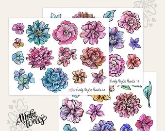 Floral Printables - Hand Painted Clipart, Flowers - Digital Download PDF - Makewells