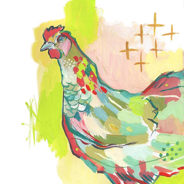 Ms. Chicken - Day 323 of Makewells365 - Chicken Art Print