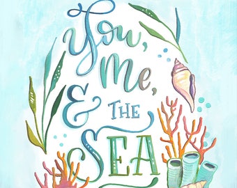 You, Me, and the Sea - Makewells Art Print - Ocean Painting