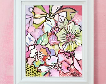 Collage floral 1 Impression - Makewells art print