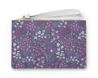 Purple Garden Clutch Bag