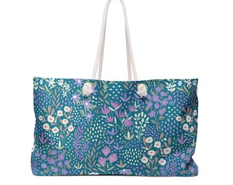 Blue Garden Weekender Bag