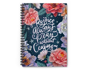 Rejoice Always Funky Floral Notebook