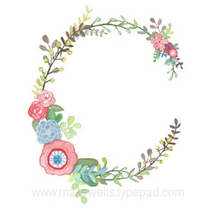 C Floral Letter print image 1