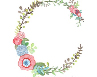 C - Floral Letter print