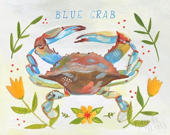 Ms. Blue Crab - Makewells Fine Art Print