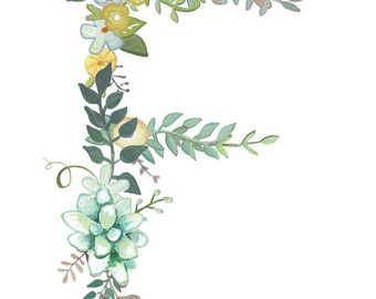 F - Floral Letter print