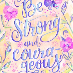 Joshua 1:9 Art Print - Be Strong and Courageous - Makewells