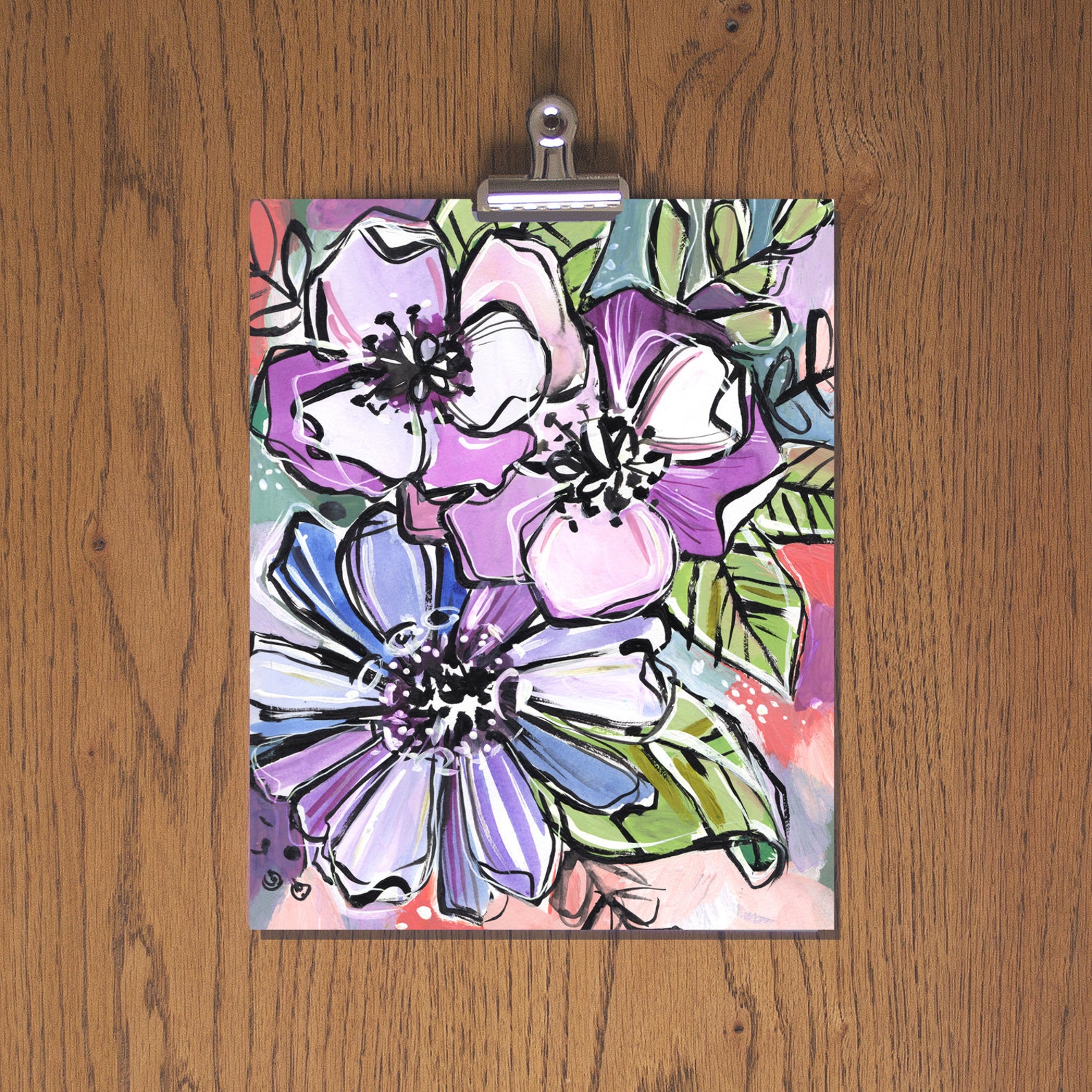 Day 53 Floral Art Print Sketchbook Project Etsy