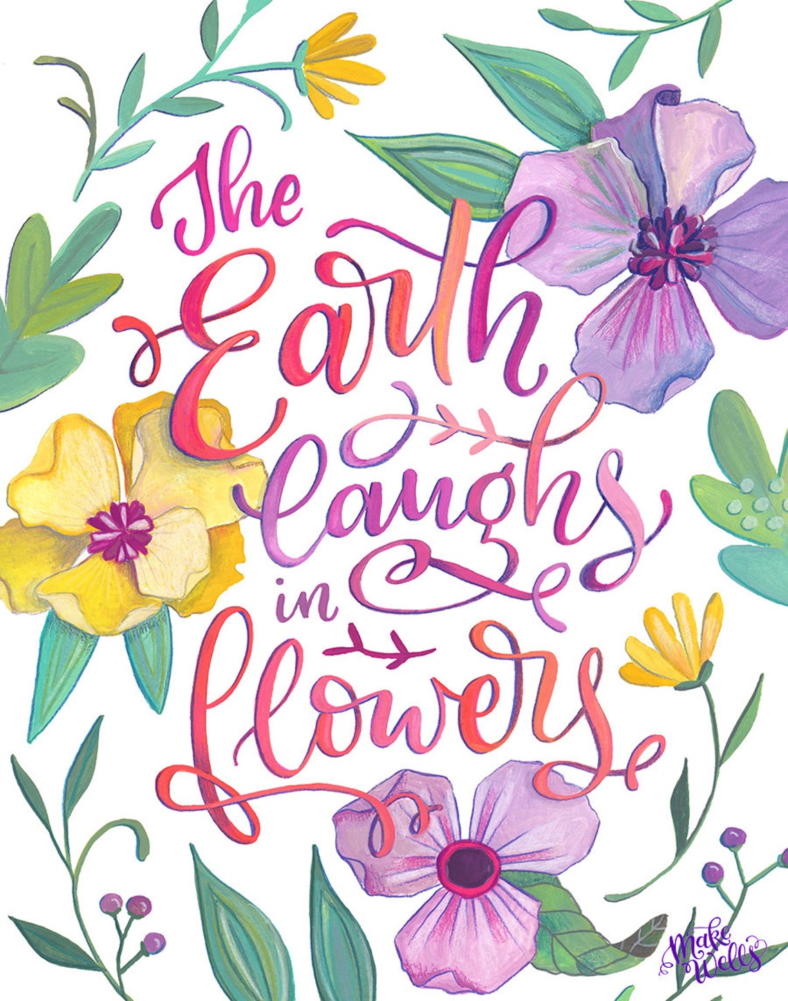 The Earth Laughs in Flowers Makewells Fine Art Print | Etsy