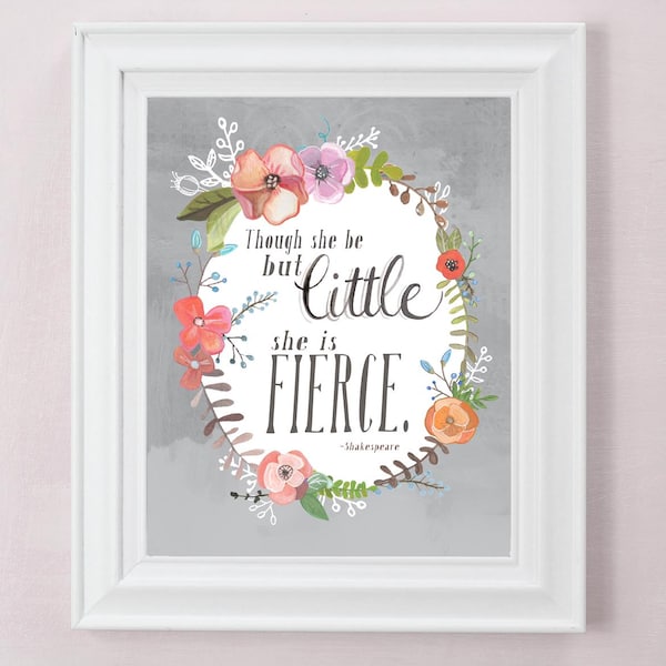 Shakespeare-kunstdruk: kinderkamerdecoratie bloemen, kleine meisjeskamer