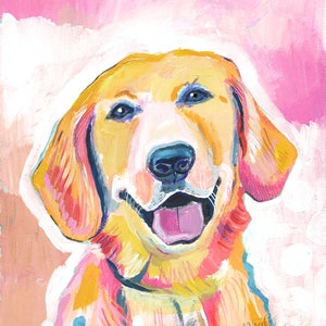 Mr. Golden Golden Retriever Art Print by Makewells image 2