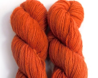 Madder Orange Red on Romney DK Wool 50g