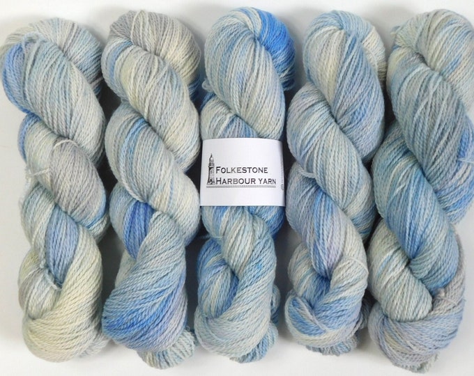 Vesivirta Watercurrent Blue White Variegated Silk & Polwarth 4ply 100g